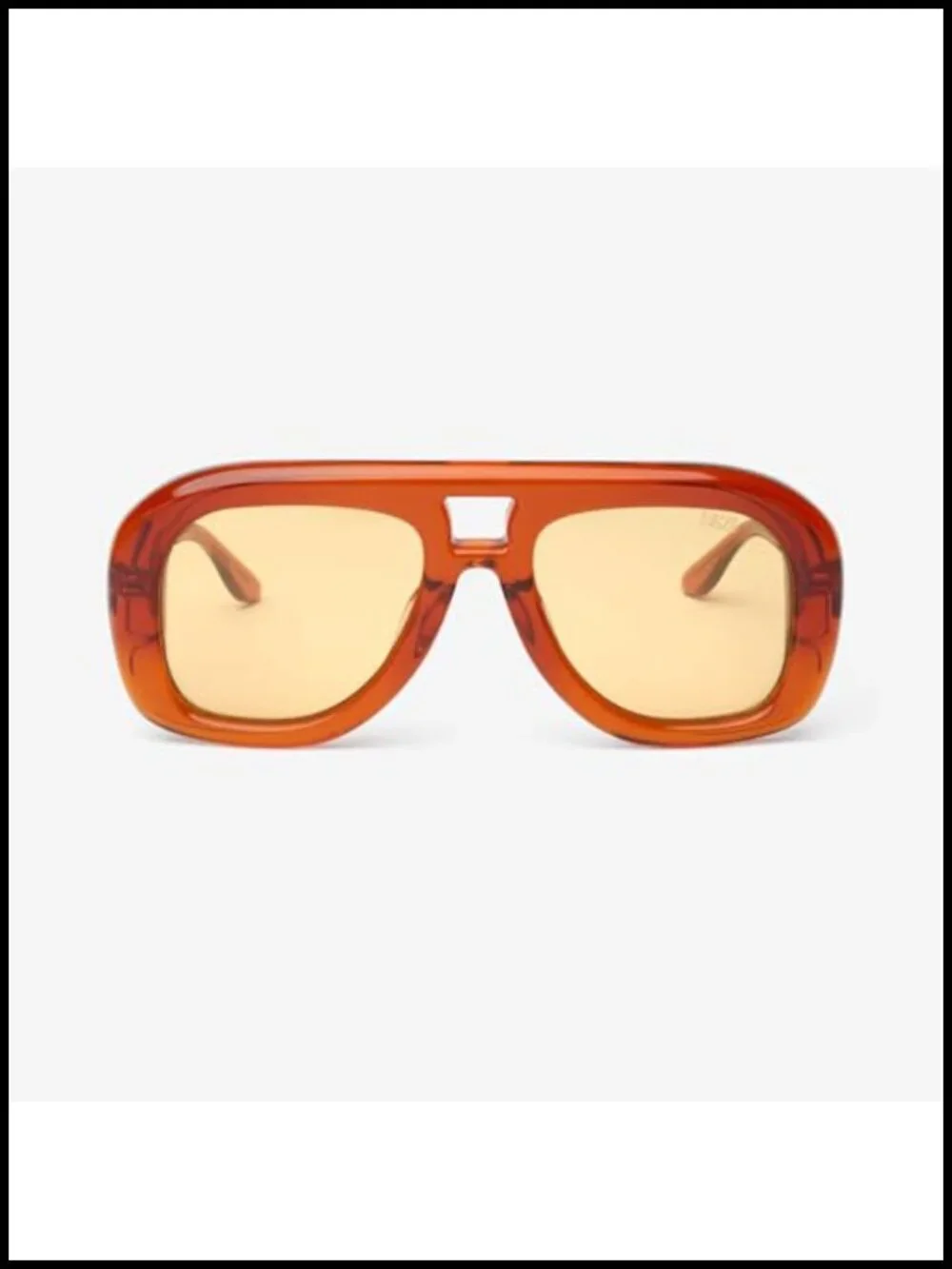 Chunky Oversized Aviator Sunglasses with Burnt Orange Acetate Frame